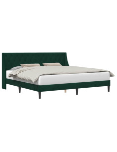 Struttura del letto Verde Scuro 200 x 200 cm Velluto 2