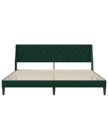 Struttura del letto Verde Scuro 200 x 200 cm Velluto