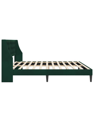 Struttura del letto Verde Scuro 200 x 200 cm Velluto