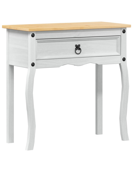 Tavolo Consolle Bianco 73 x 35 x 73 cm Pino massello