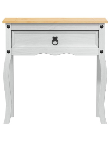 Tavolo Consolle Bianco 73 x 35 x 73 cm Pino massello