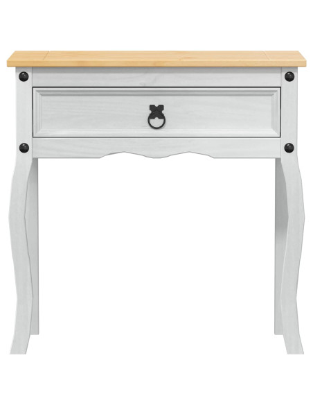 Tavolo Consolle Bianco 73 x 35 x 73 cm Pino massello