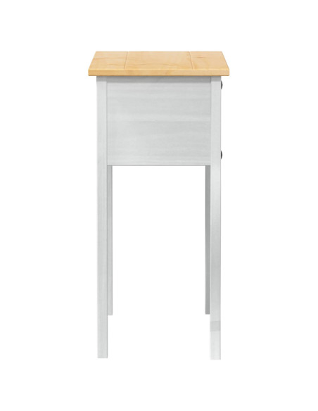 Tavolo Consolle Bianco 73 x 35 x 73 cm Pino massello