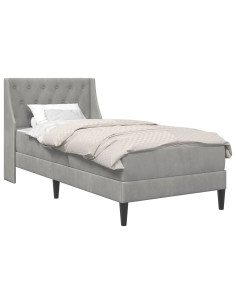 Struttura letto con materasso 2 pcs Grigio chiaro Velluto 2