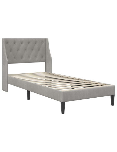 Struttura letto con materasso 2 pcs Grigio chiaro Velluto