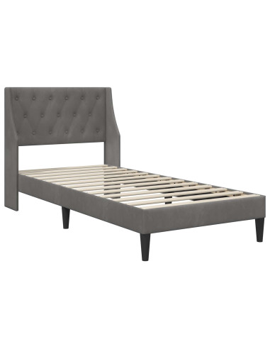 Struttura letto con materasso 2 pcs Grigio scuro Velluto