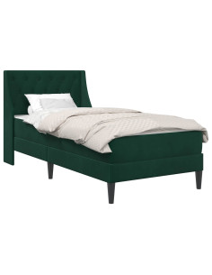 Struttura letto con materasso 2 pcs Verde Scuro Velluto 2