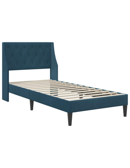 Struttura letto con materasso con testiera 2 pcs Blu Velluto