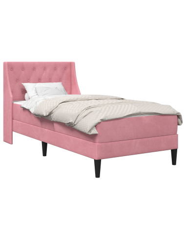 Struttura letto con materasso con testiera 2 pcs Rosa Velluto
