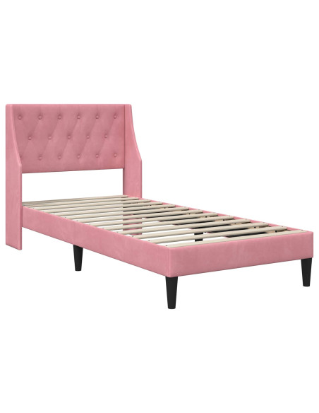 Struttura letto con materasso con testiera 2 pcs Rosa Velluto