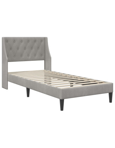 Struttura letto con materasso 2 pcs Grigio chiaro Velluto