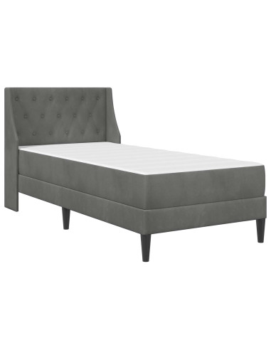 Struttura letto con materasso 2 pcs Grigio scuro Velluto