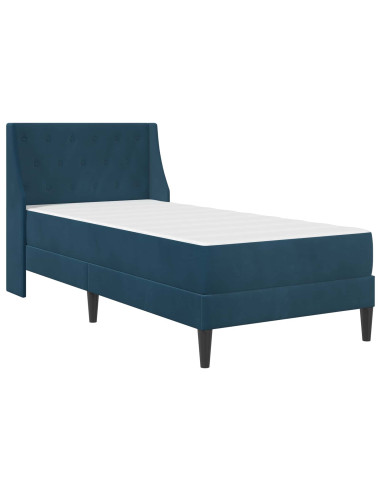 Struttura letto con materasso con testiera 2 pcs Blu Velluto