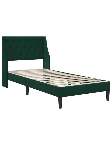 Struttura letto con materasso 2 pcs Verde Scuro Velluto