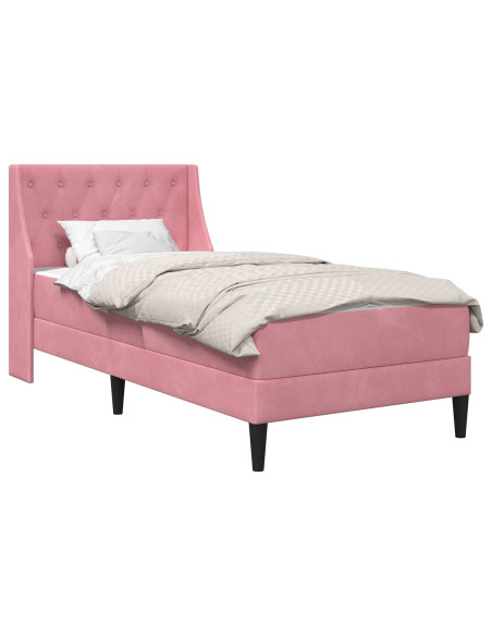 Struttura letto con materasso con testiera 2 pcs Rosa Velluto