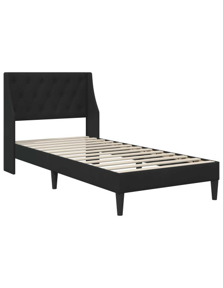 Struttura letto con materasso con testiera 2 pcs Nero Velluto