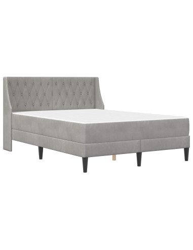 Struttura letto con materasso 2 pcs Grigio chiaro Velluto