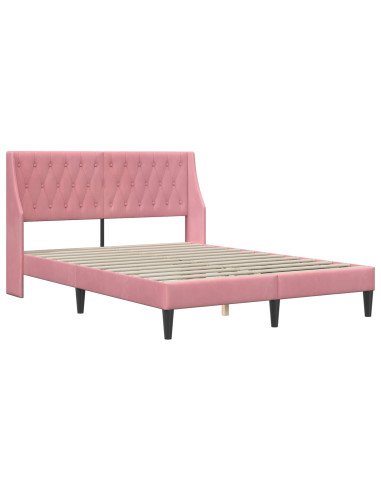 Struttura letto con materasso con testiera 2 pcs Rosa Velluto