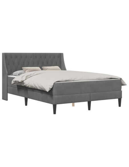 Struttura letto con materasso 2 pcs Grigio scuro Velluto