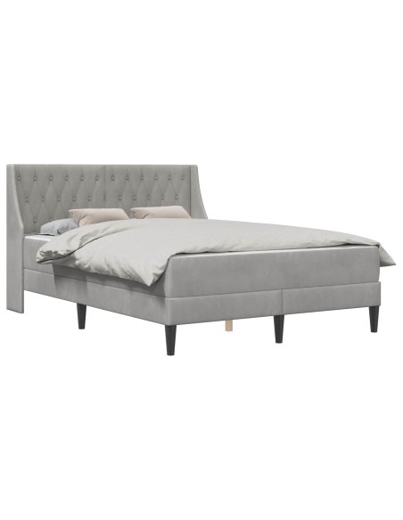 Struttura letto con materasso 2 pcs Grigio chiaro Velluto