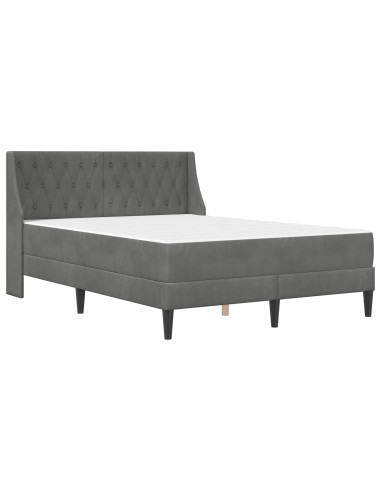Struttura letto con materasso 2 pcs Grigio scuro Velluto