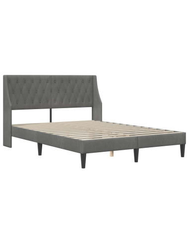 Struttura letto con materasso 2 pcs Grigio scuro Velluto