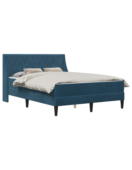 Struttura letto con materasso con testiera 2 pcs Blu Velluto