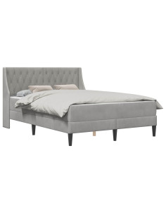 Struttura letto con materasso 2 pcs Grigio chiaro Velluto 2