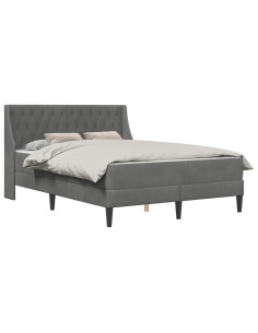 Struttura letto con materasso 2 pcs Grigio scuro Velluto 2