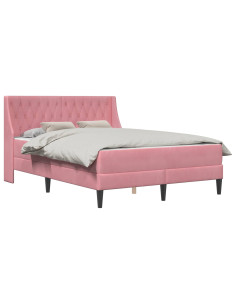 Struttura letto con materasso con testiera 2 pcs Rosa Velluto 2