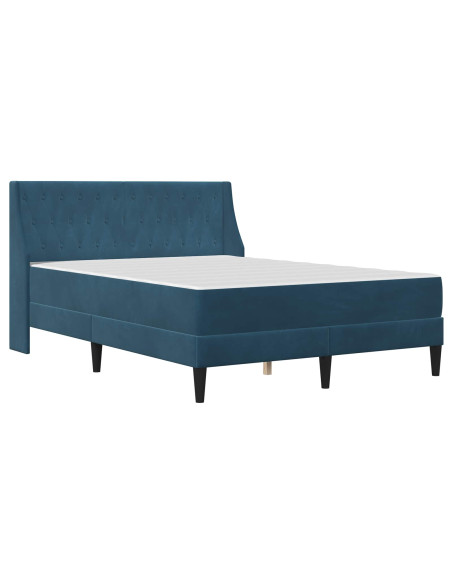 Struttura letto con materasso con testiera 2 pcs Blu Velluto