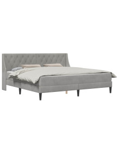 Struttura letto con materasso 2 pcs Grigio chiaro Velluto 2