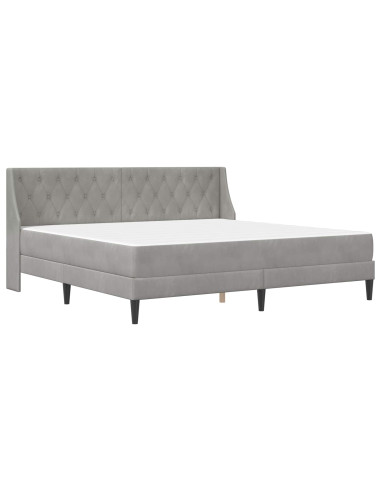 Struttura letto con materasso 2 pcs Grigio chiaro Velluto
