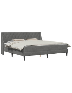 Struttura letto con materasso 2 pcs Grigio scuro Velluto 2