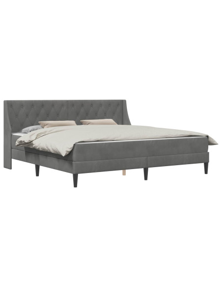 Struttura letto con materasso 2 pcs Grigio scuro Velluto