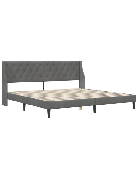 Struttura letto con materasso 2 pcs Grigio scuro Velluto
