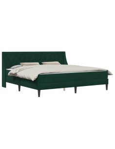 Struttura letto con materasso 2 pcs Verde Scuro Velluto 2