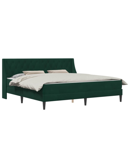 Struttura letto con materasso 2 pcs Verde Scuro Velluto