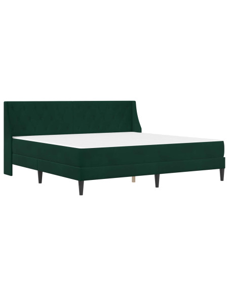 Struttura letto con materasso 2 pcs Verde Scuro Velluto