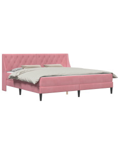 Struttura letto con materasso con testiera 2 pcs Rosa Velluto 2
