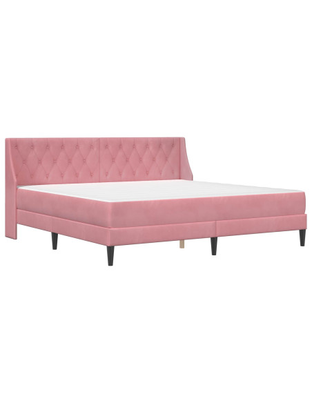 Struttura letto con materasso con testiera 2 pcs Rosa Velluto