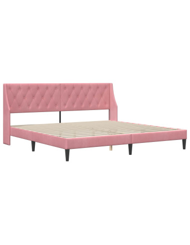 Struttura letto con materasso con testiera 2 pcs Rosa Velluto