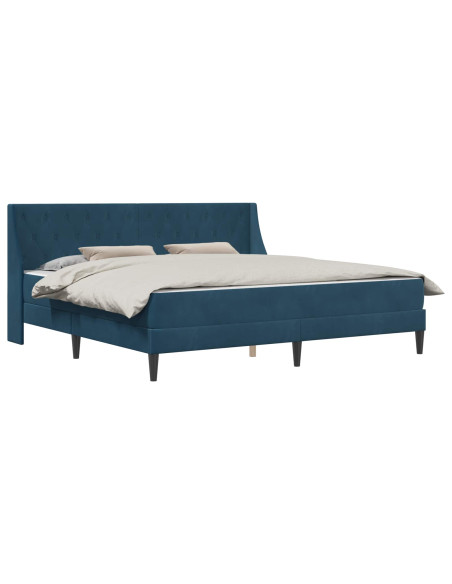 Struttura letto con materasso con testiera 2 pcs Blu Velluto