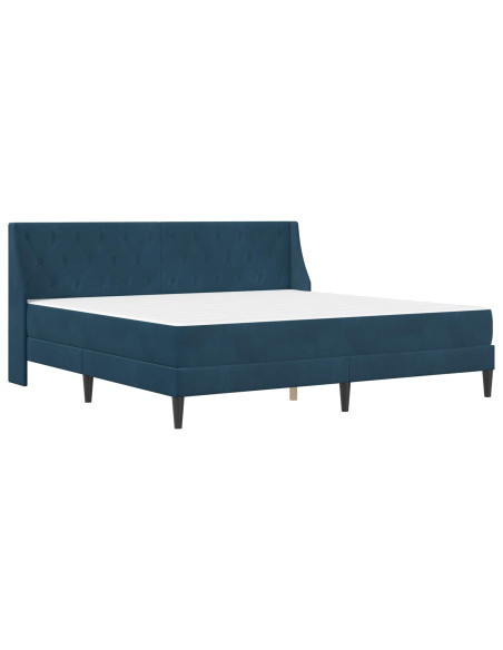 Struttura letto con materasso con testiera 2 pcs Blu Velluto