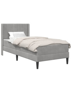Struttura del letto Grigio chiaro 80 x 200 cm Velluto 2