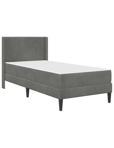 Struttura del letto Grigio scuro 90 x 190 cm Velluto