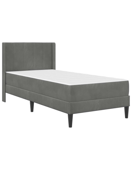 Struttura del letto Grigio scuro 90 x 190 cm Velluto