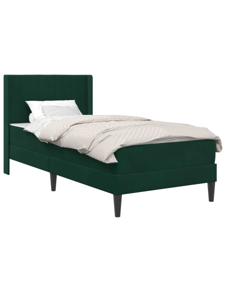 Struttura del letto Verde Scuro 90 x 190 cm Velluto