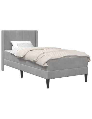 Struttura del letto Grigio chiaro 90 x 200 cm Velluto
