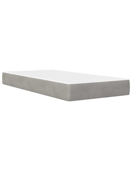 Struttura del letto Grigio chiaro 90 x 200 cm Velluto